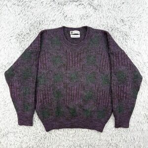 Pierre Balmain Sweater Men's M Purple Wool Blend Cable Knit Made In Italy Cosby